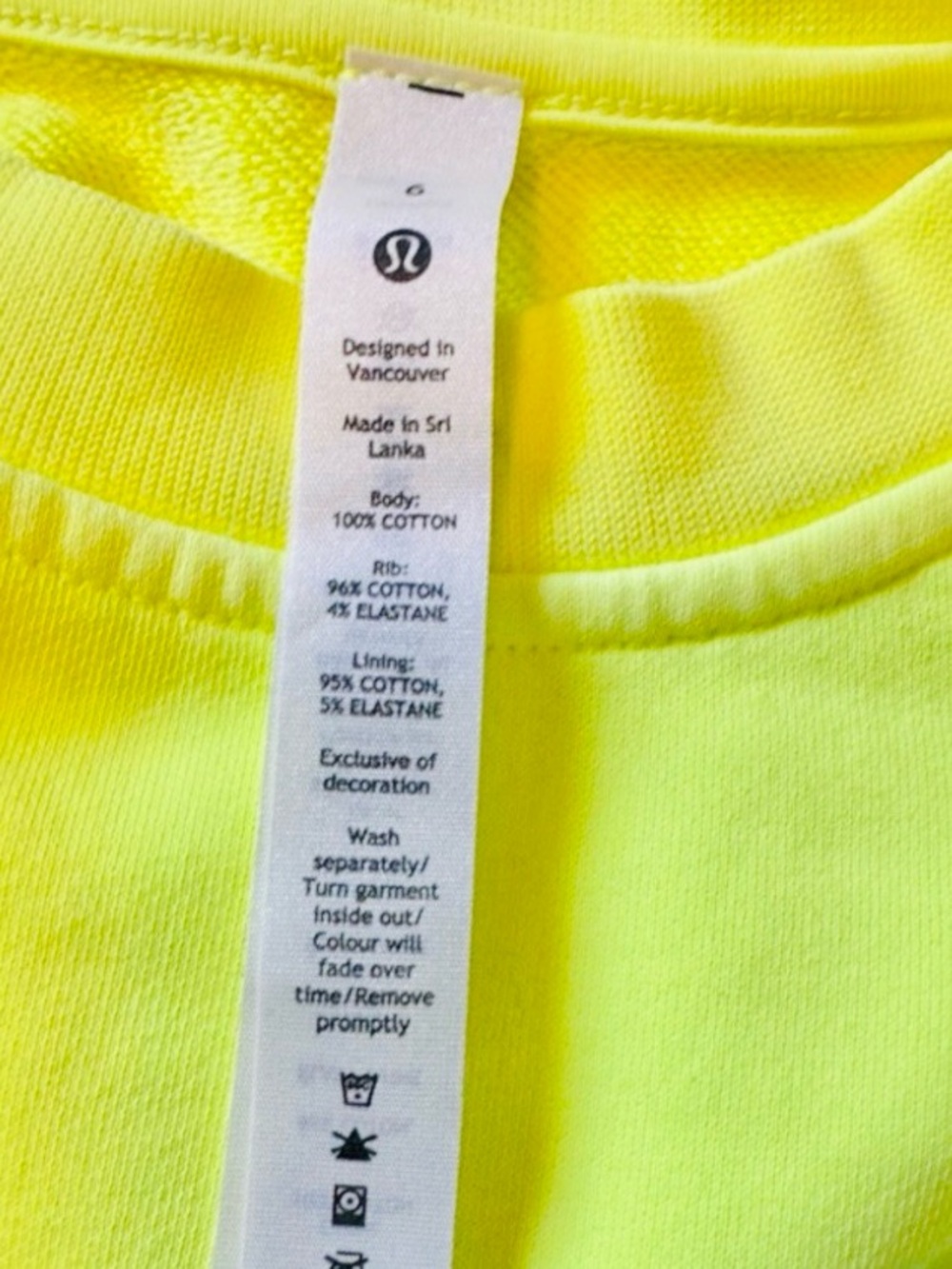 LULULEMON Rare🌟 Perfectly Oversized Cropped Crew Neon NWT🌟Size 6 - Picture 9 of 10
